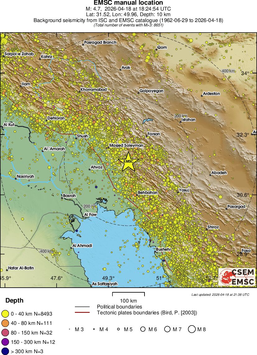 regional historical seismicity