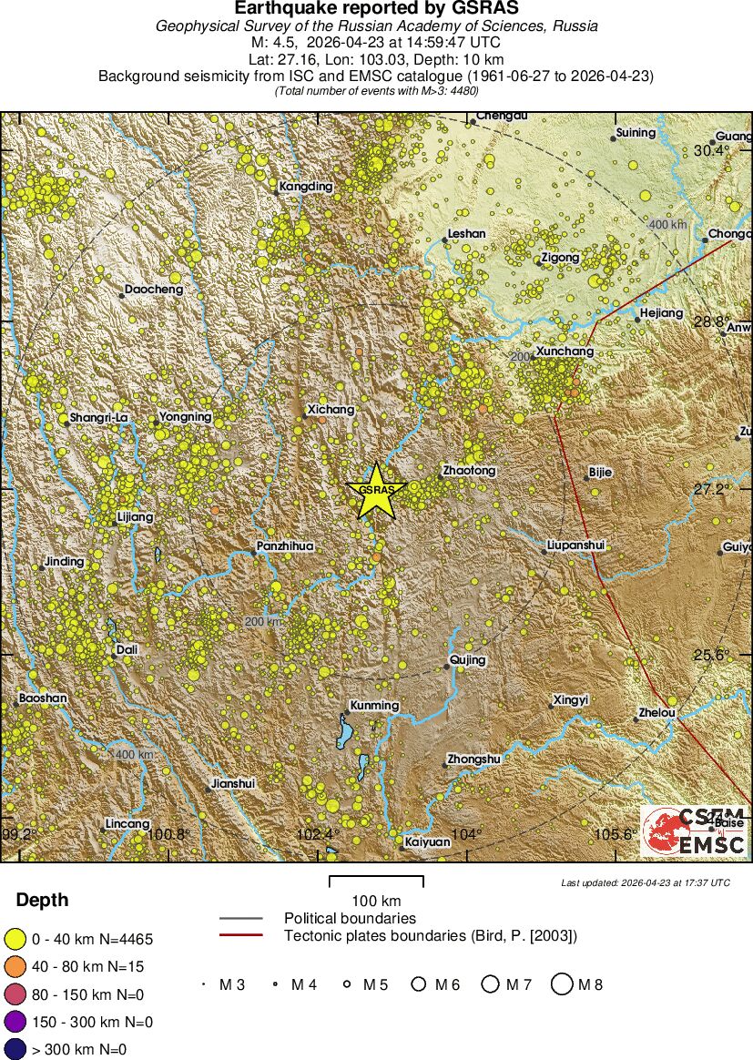 regional historical seismicity