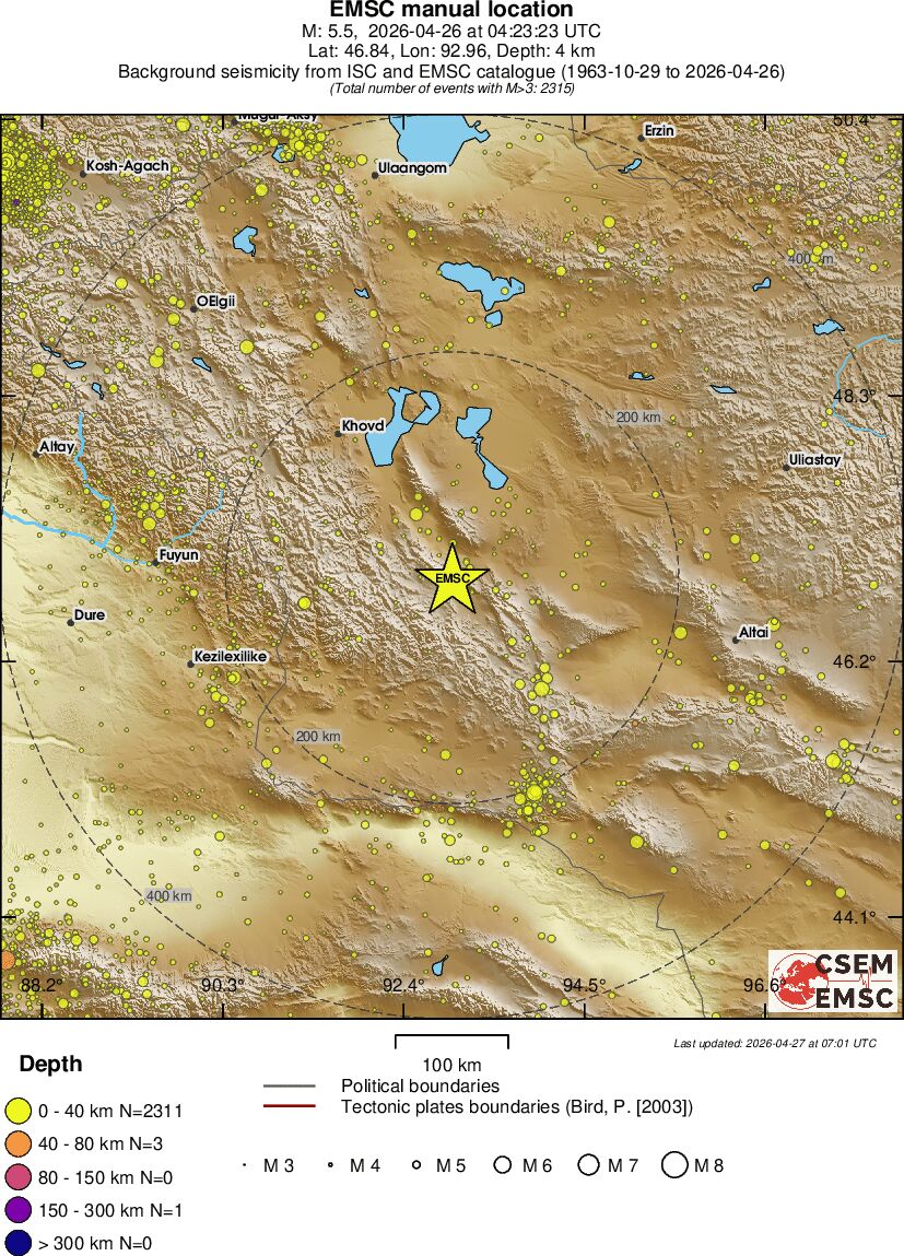 regional historical seismicity