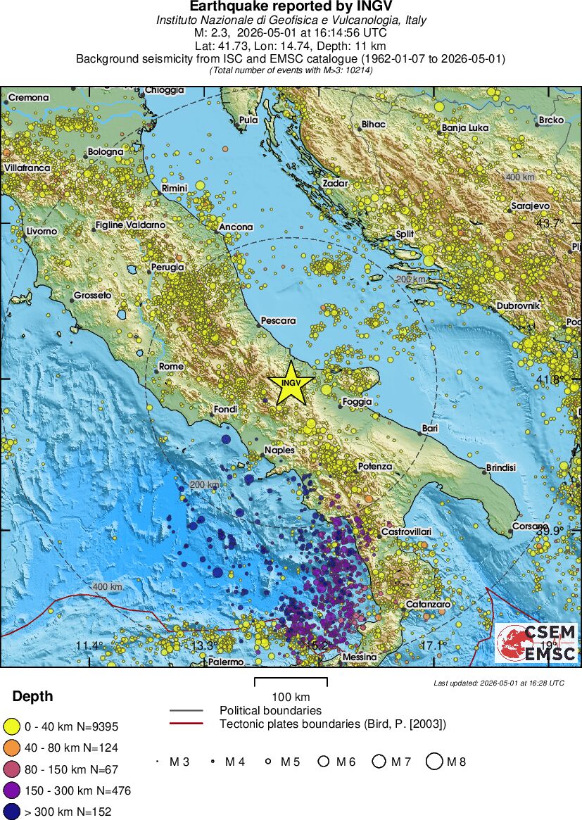 regional historical seismicity