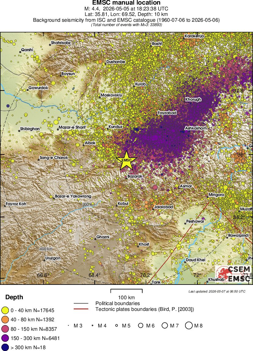 regional historical seismicity