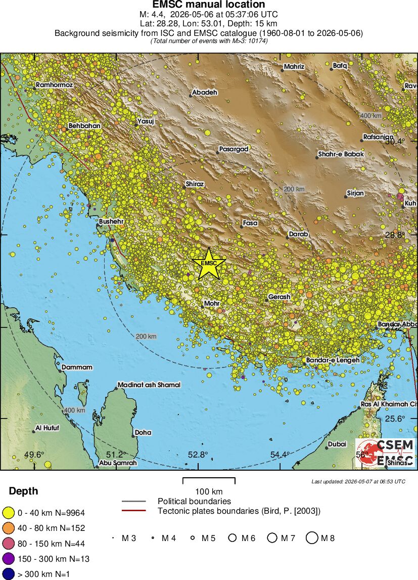 regional historical seismicity