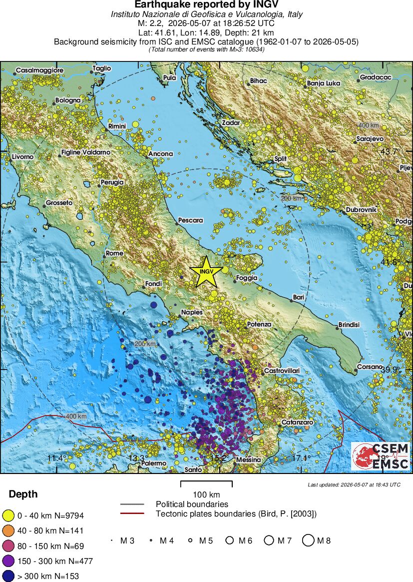 regional historical seismicity
