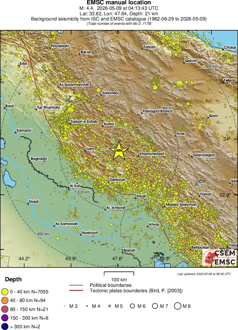 regional historical seismicity