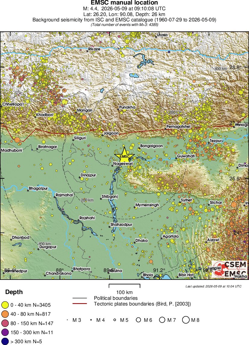 regional historical seismicity