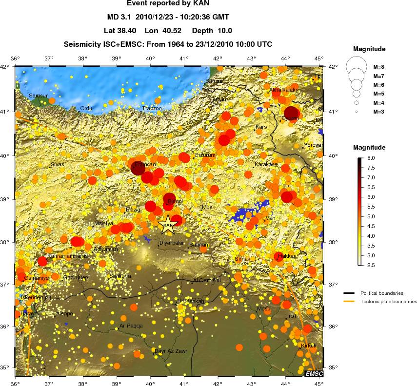 regional magnitude historical seismicity