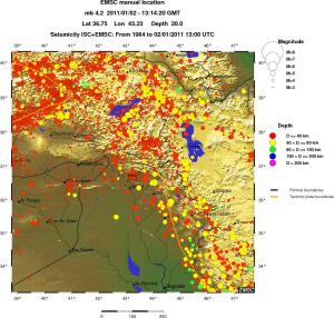 regional historical seismicity