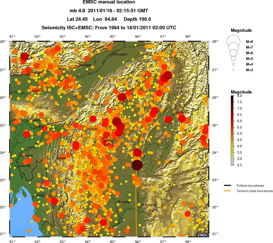 regional magnitude historical seismicity