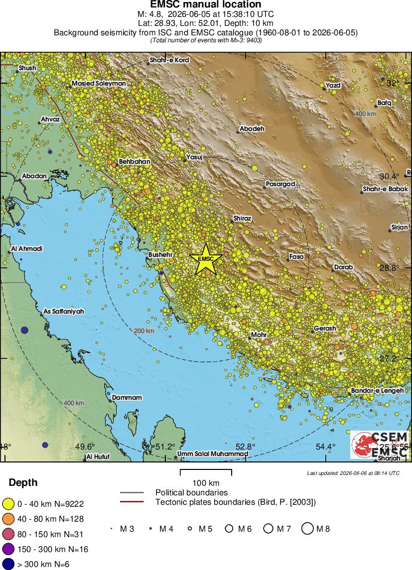 regional historical seismicity