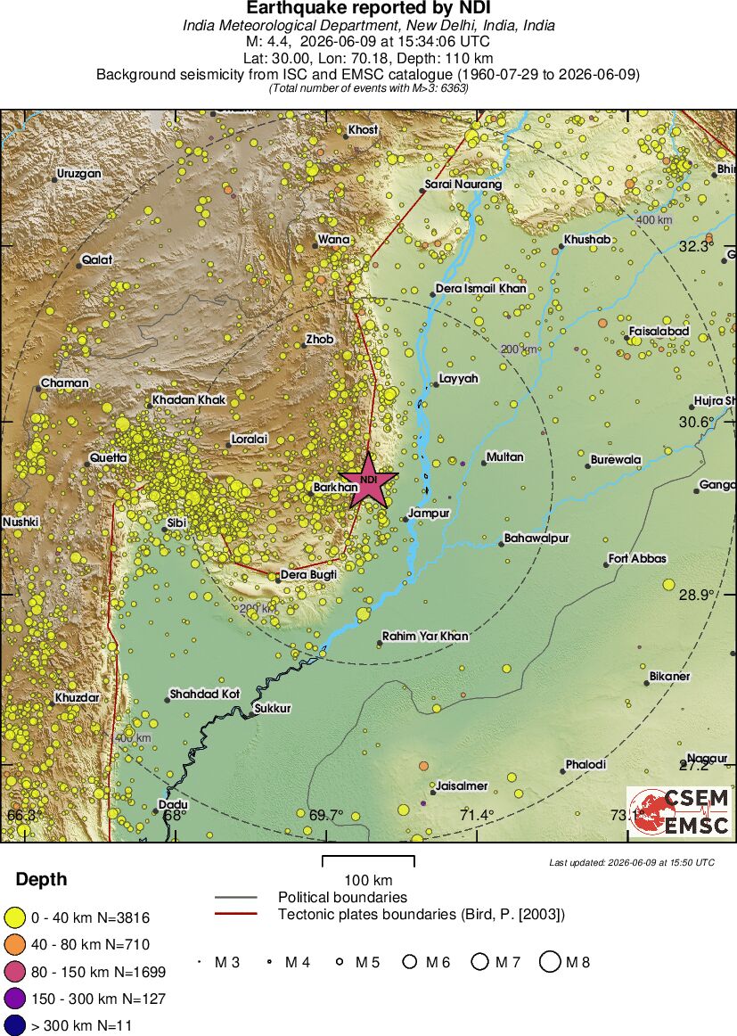 regional historical seismicity