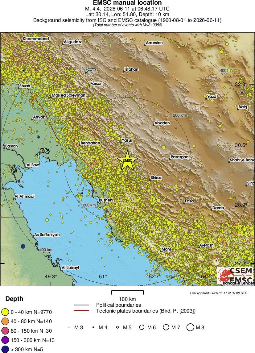 regional historical seismicity