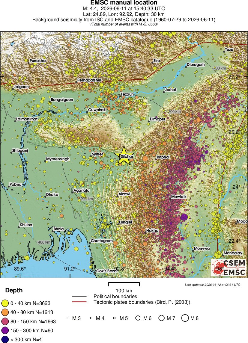regional historical seismicity