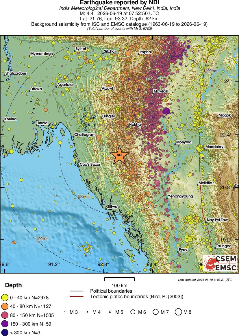regional historical seismicity
