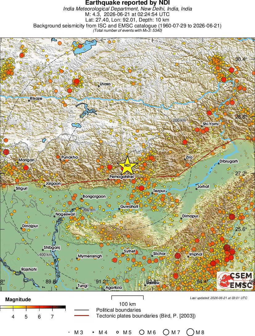 regional magnitude historical seismicity