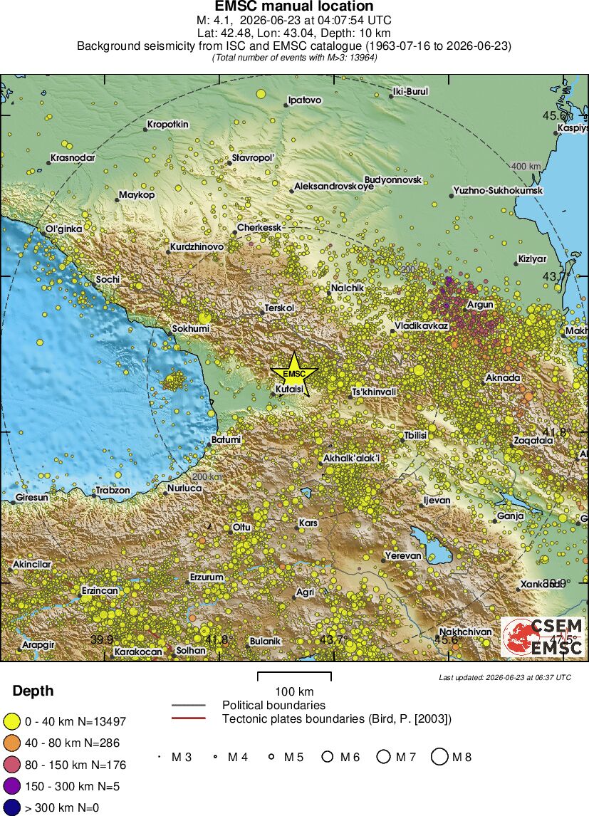 regional historical seismicity