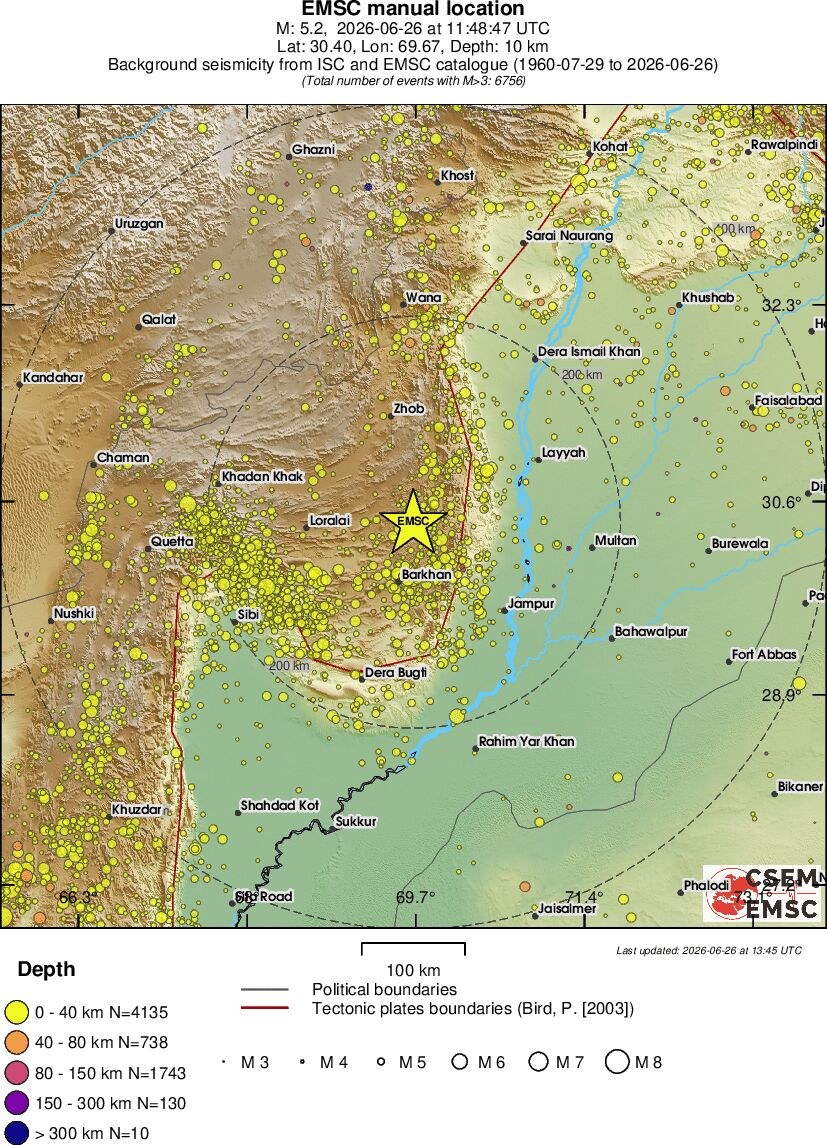 regional historical seismicity