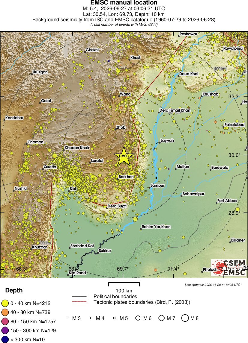 regional historical seismicity