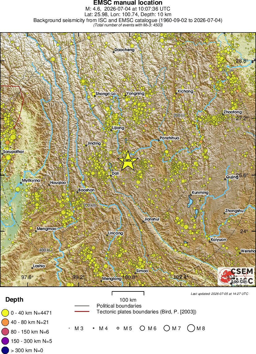 regional historical seismicity