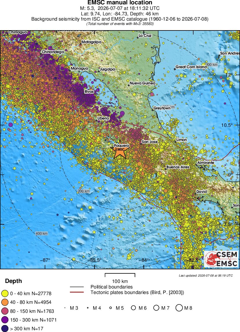 regional historical seismicity