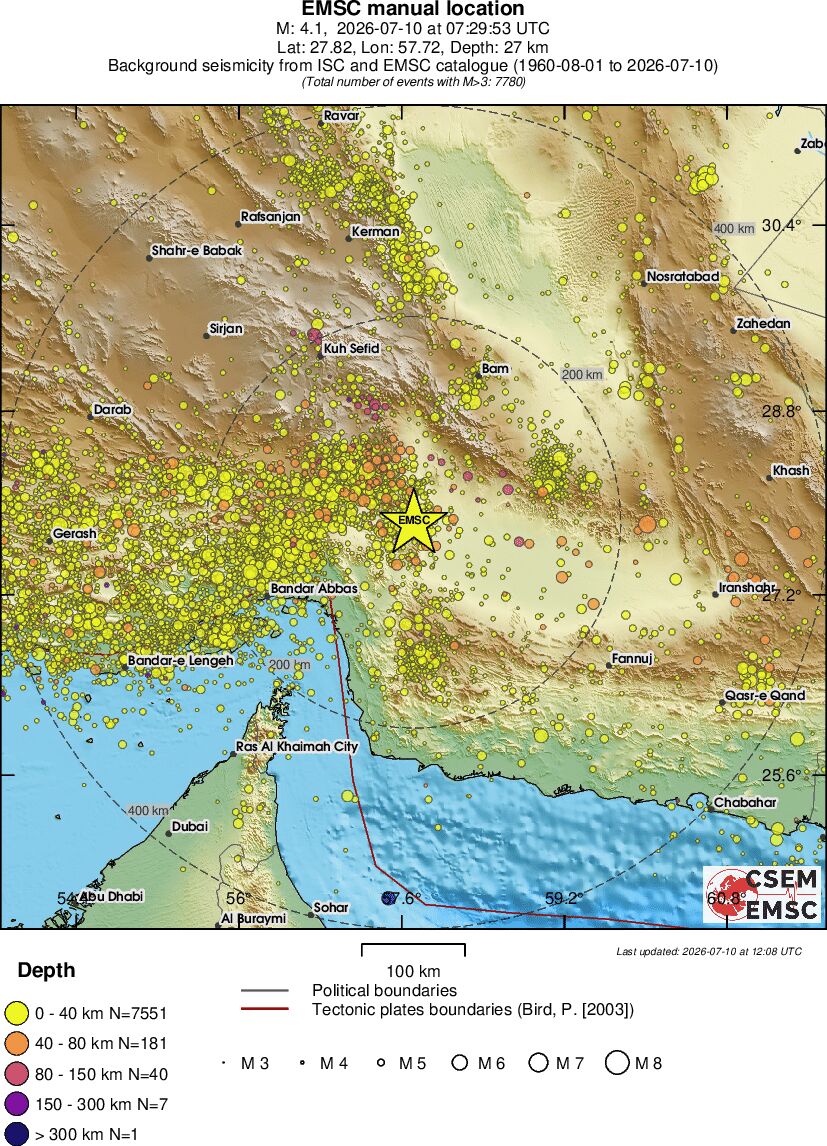 regional historical seismicity