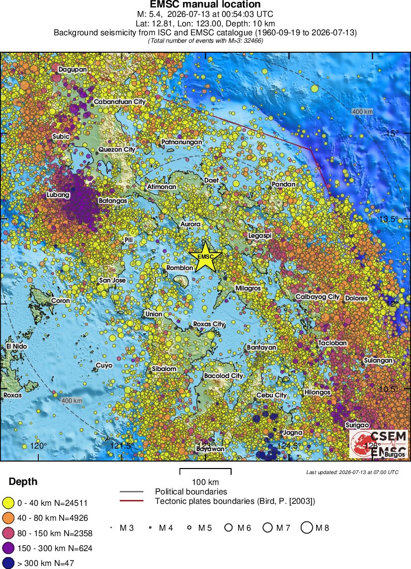 regional historical seismicity