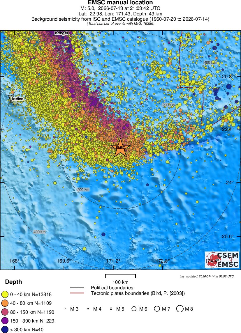 regional historical seismicity