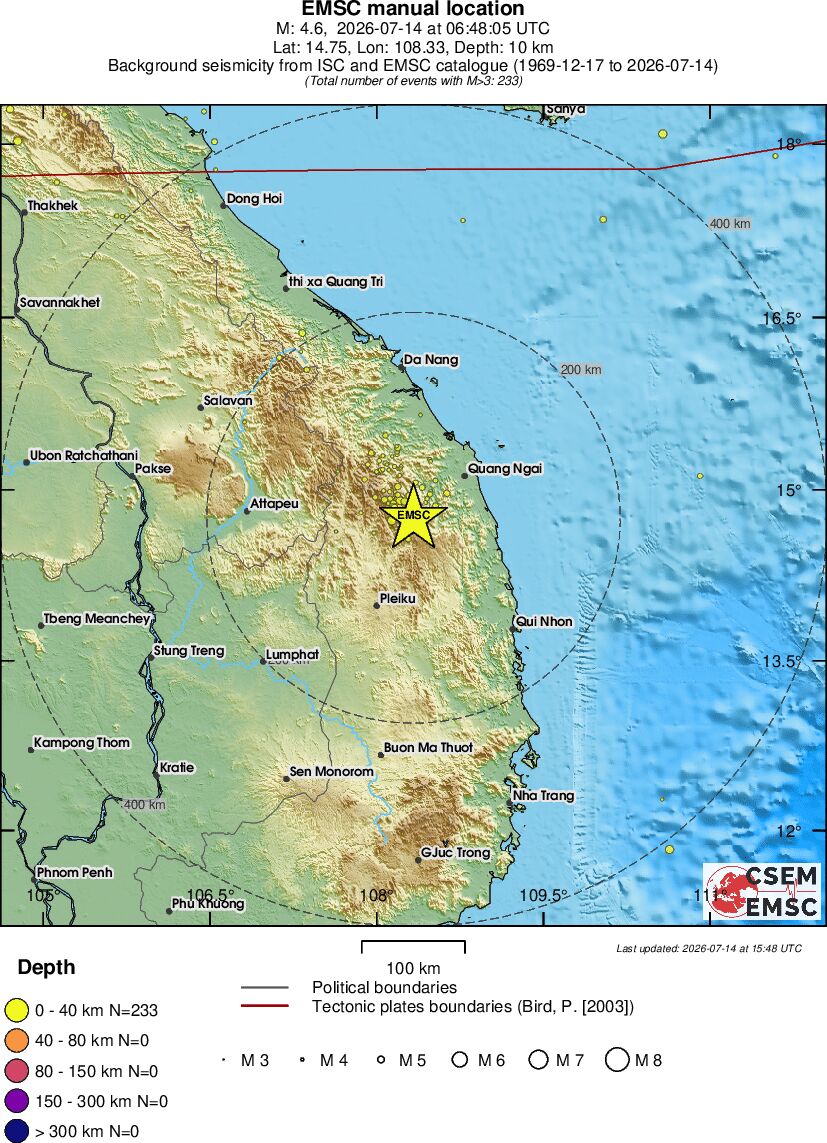 regional historical seismicity