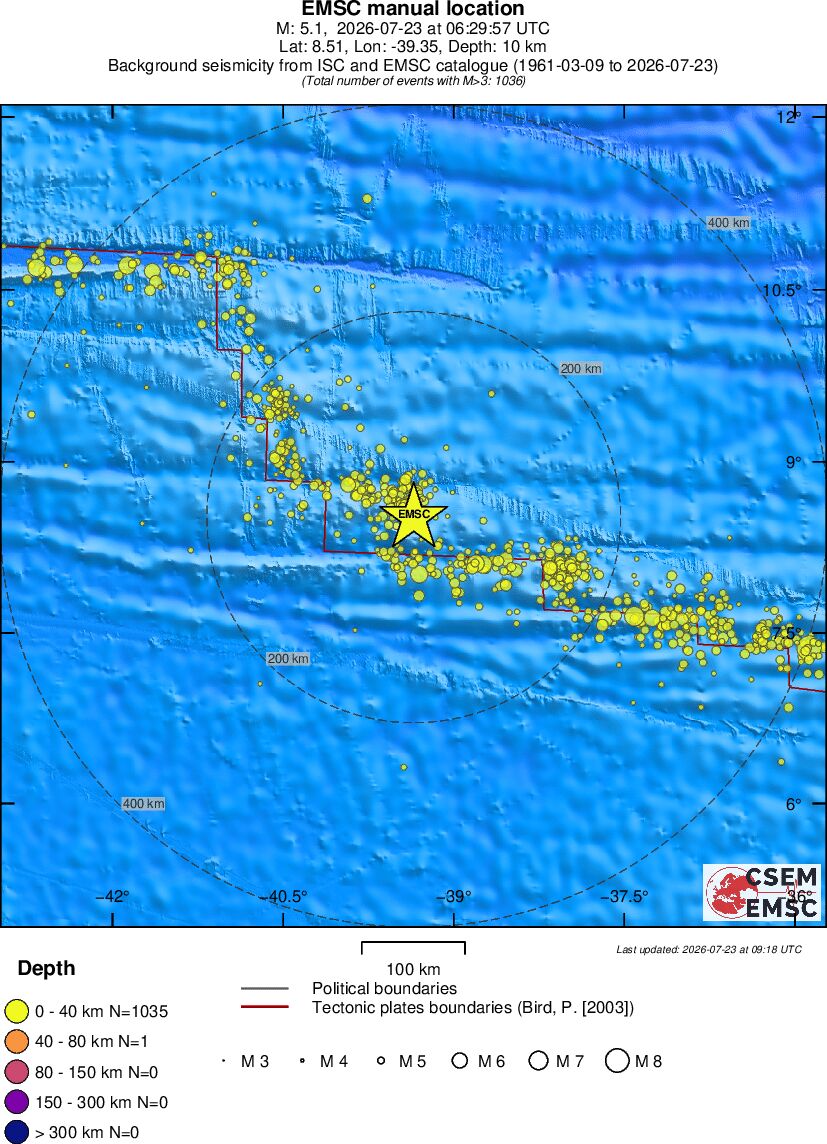 regional historical seismicity