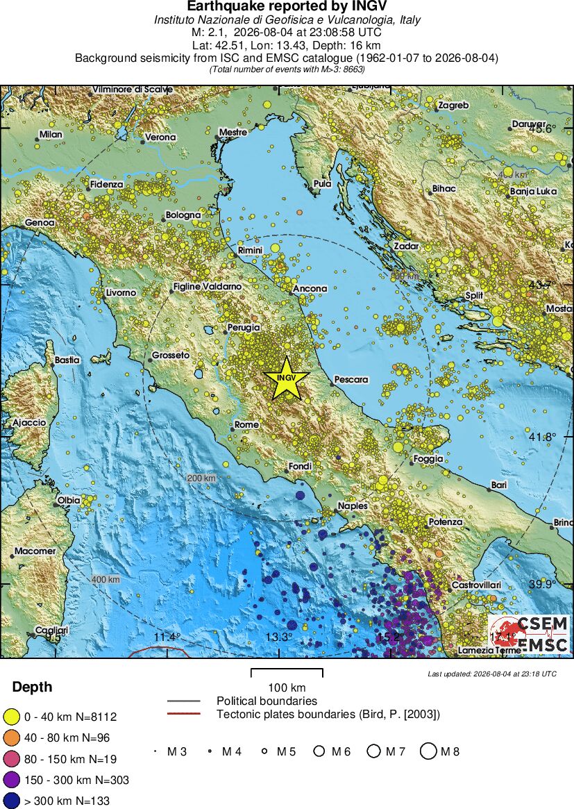 regional historical seismicity