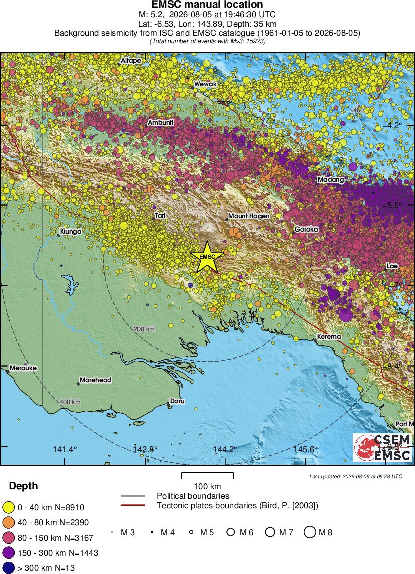 regional historical seismicity