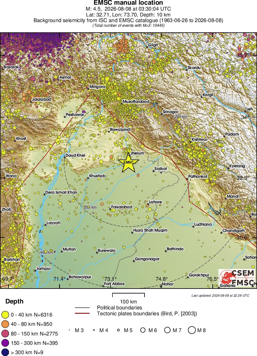 regional historical seismicity