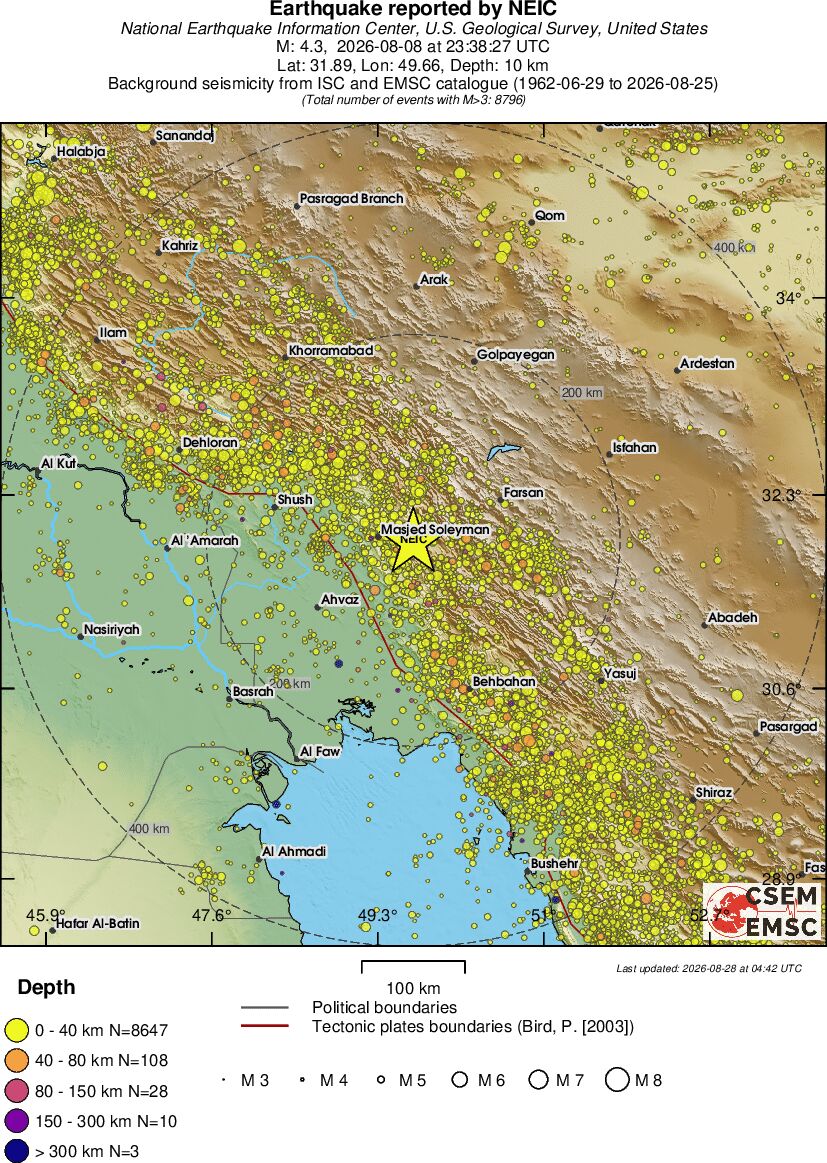 regional historical seismicity