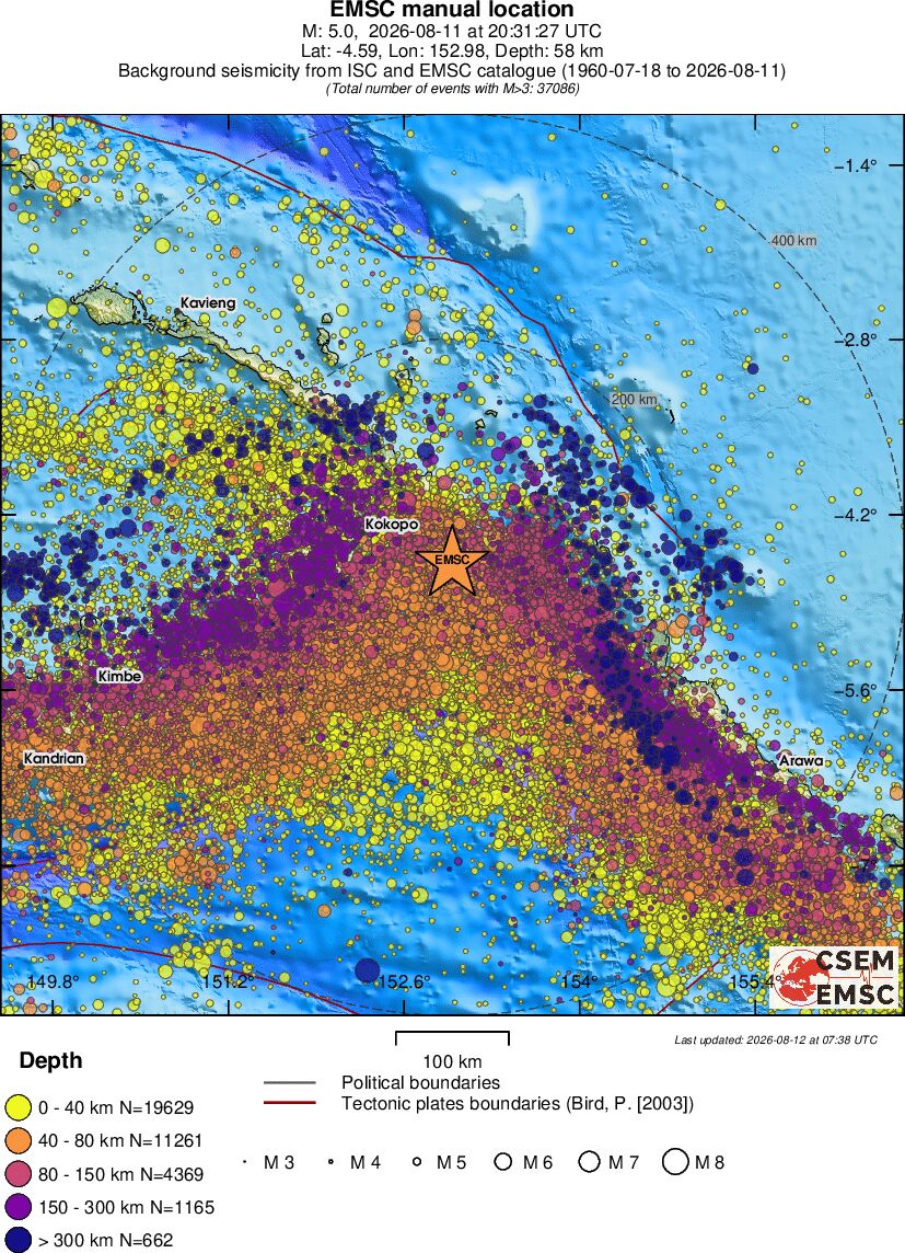 regional historical seismicity
