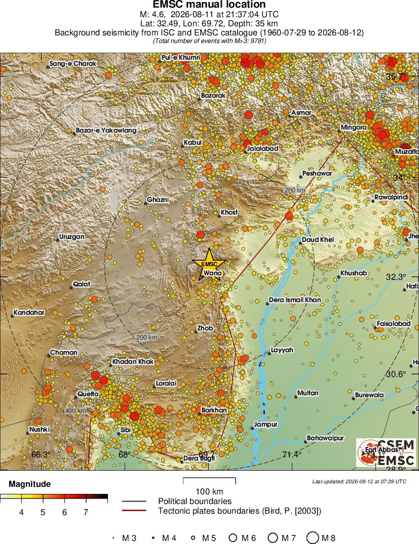 regional magnitude historical seismicity
