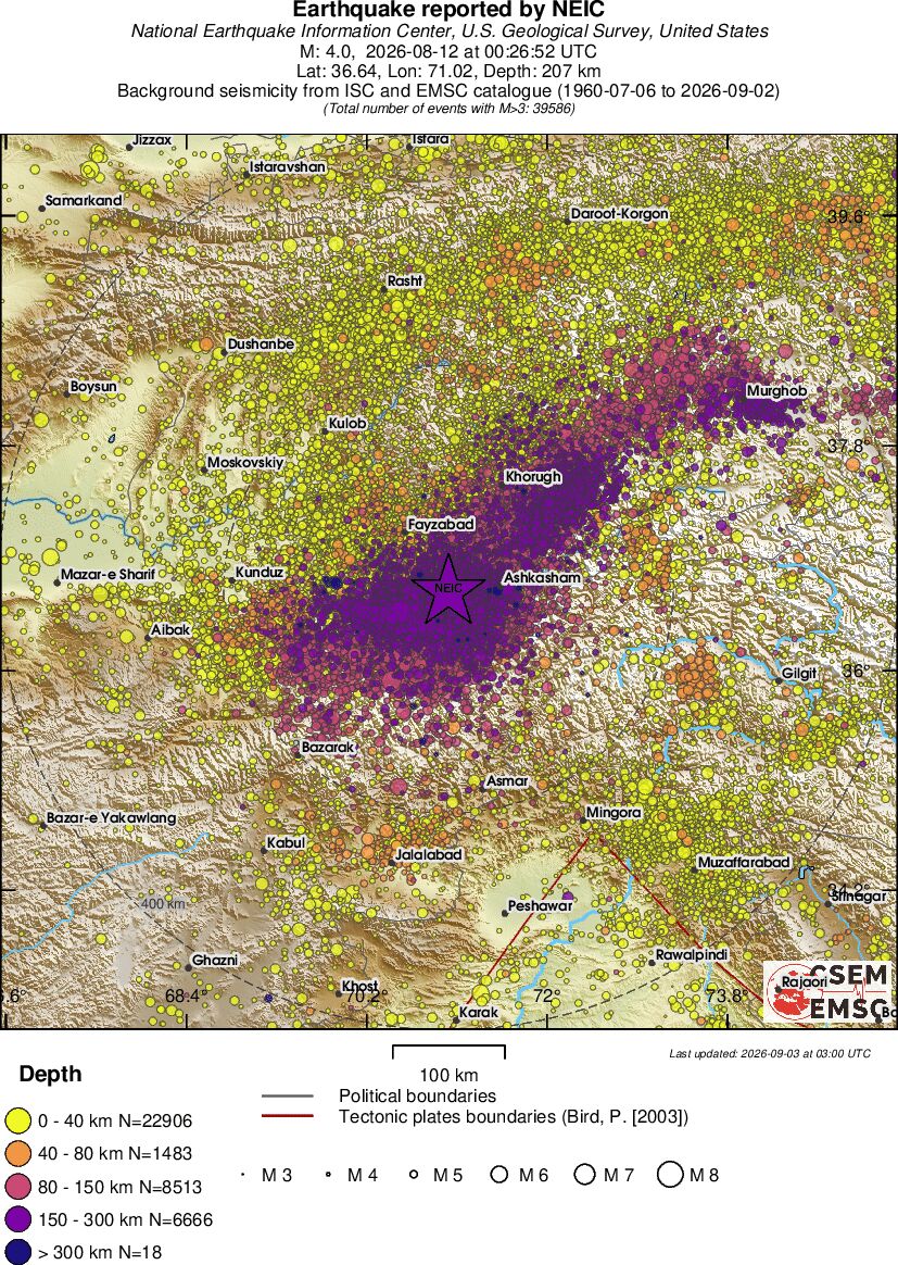 regional historical seismicity