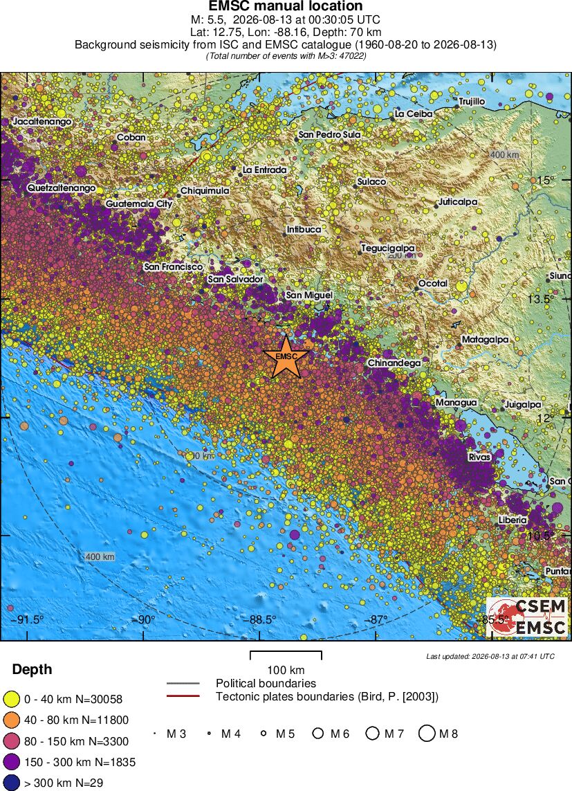 regional historical seismicity