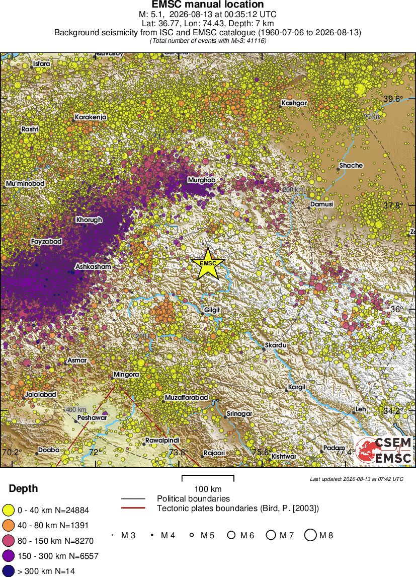 regional historical seismicity