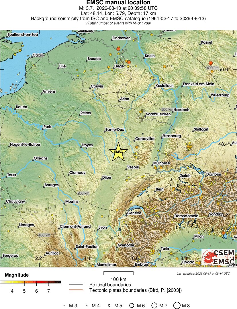 regional magnitude historical seismicity