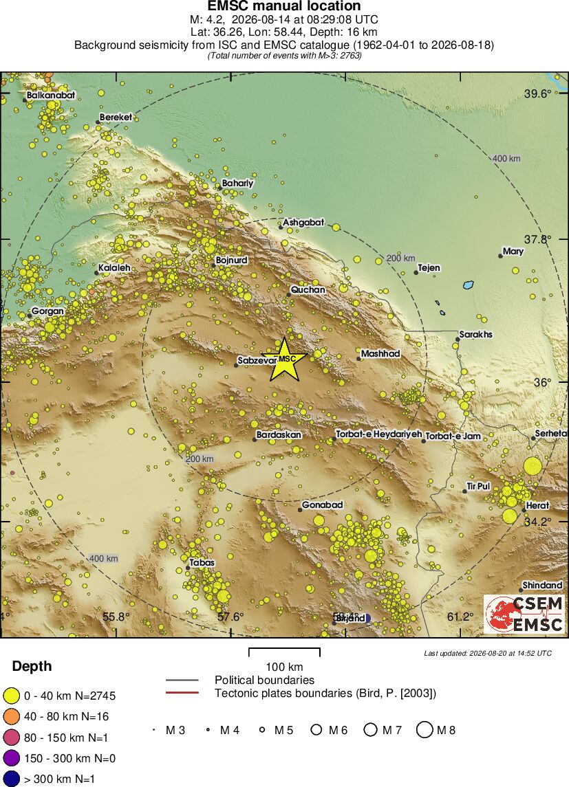 regional historical seismicity