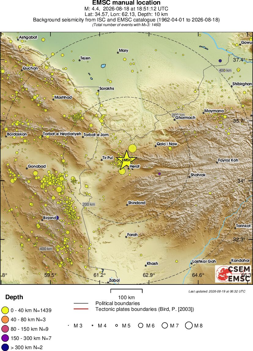 regional historical seismicity