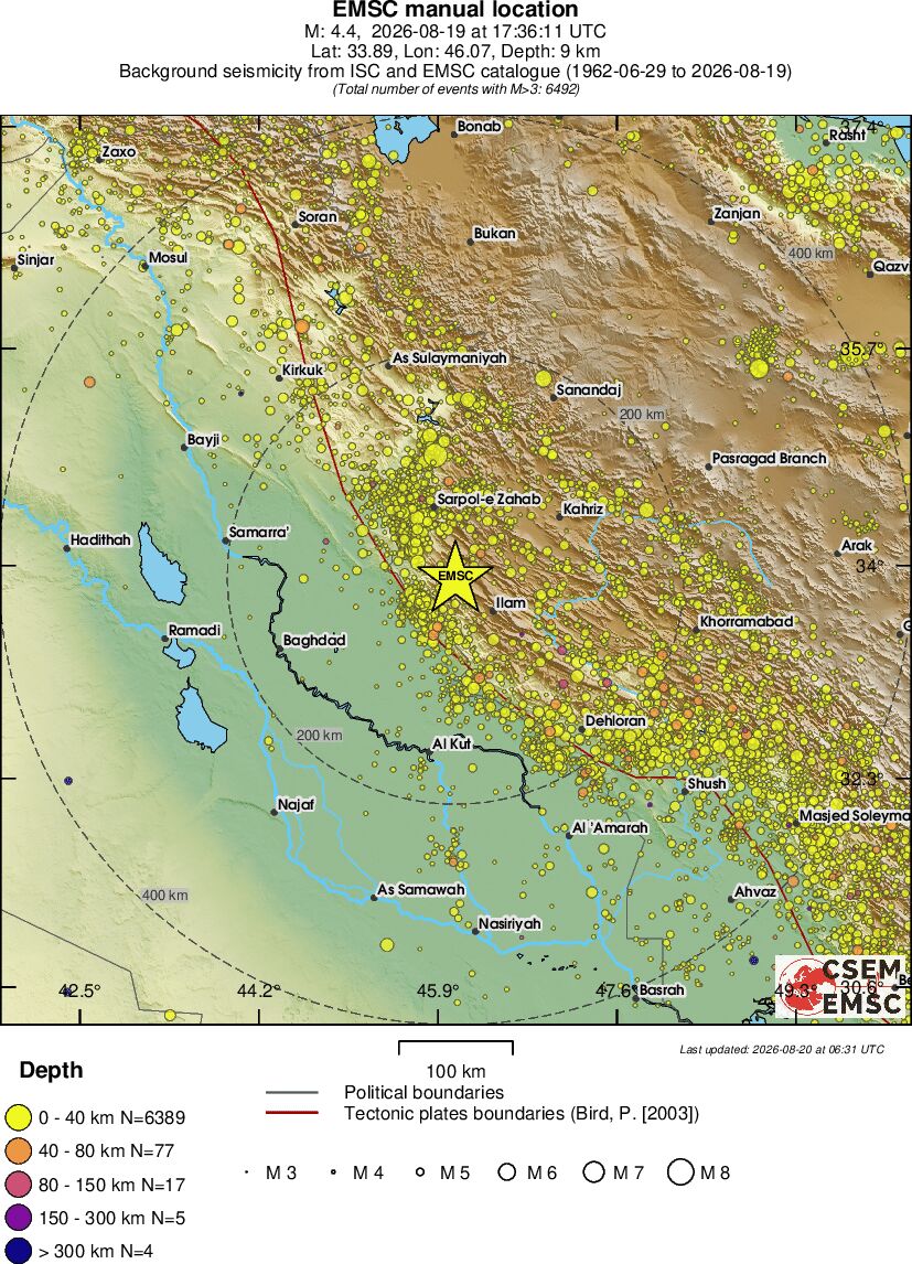 regional historical seismicity
