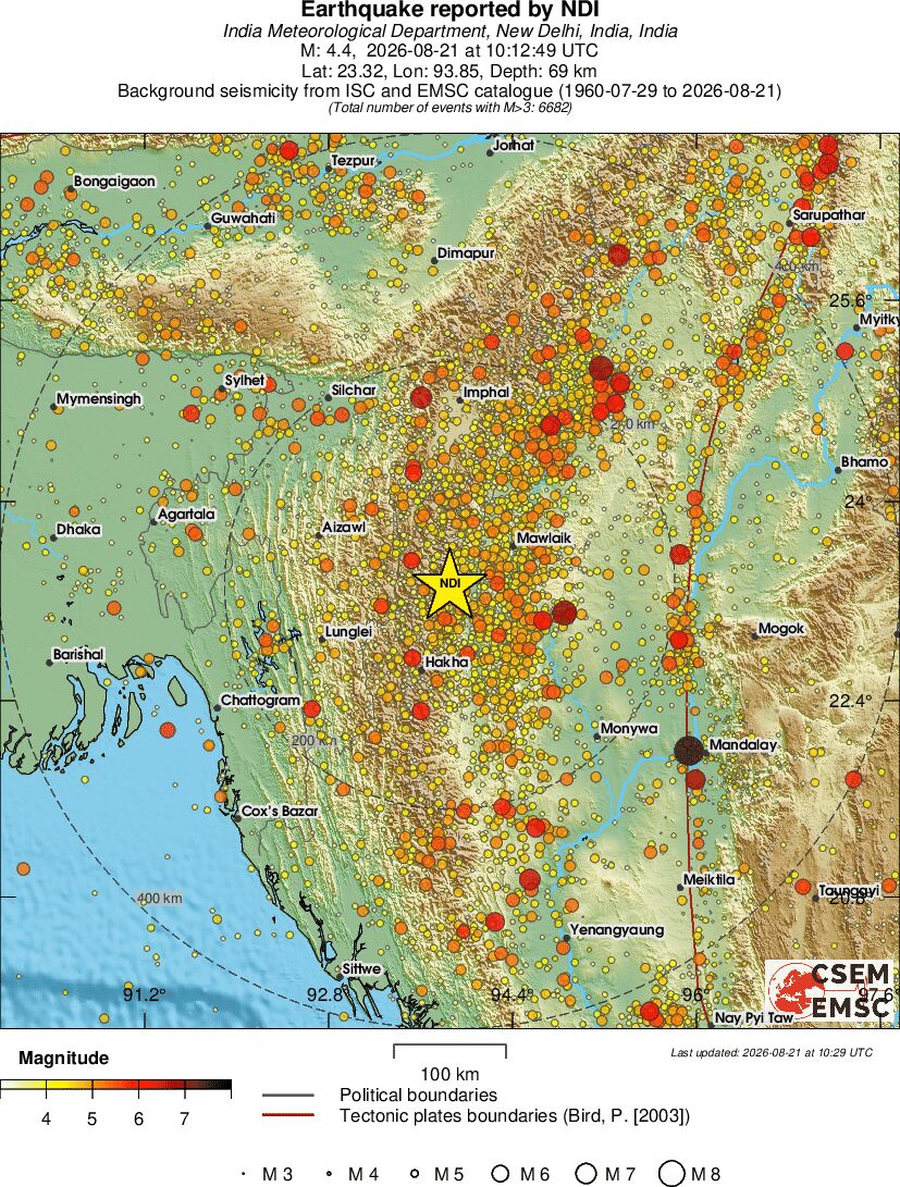 regional magnitude historical seismicity