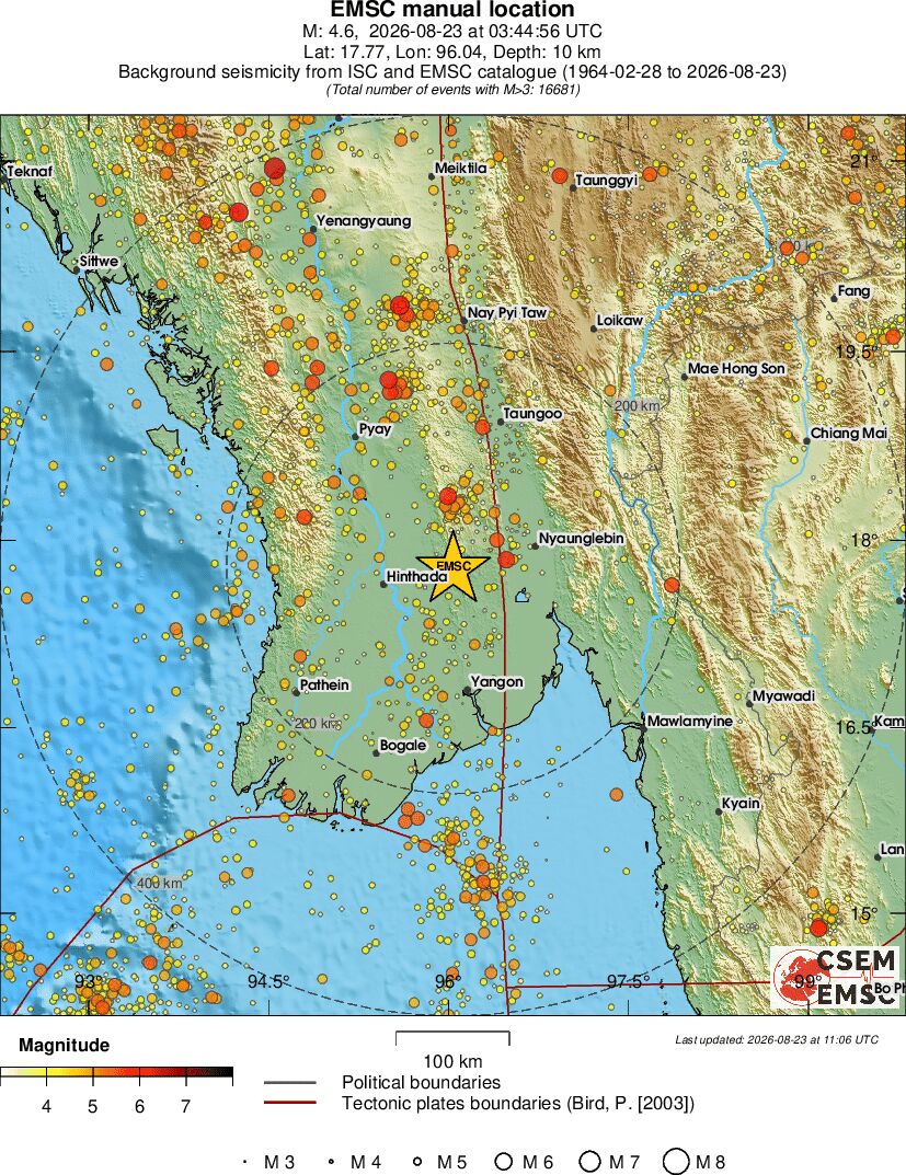regional magnitude historical seismicity