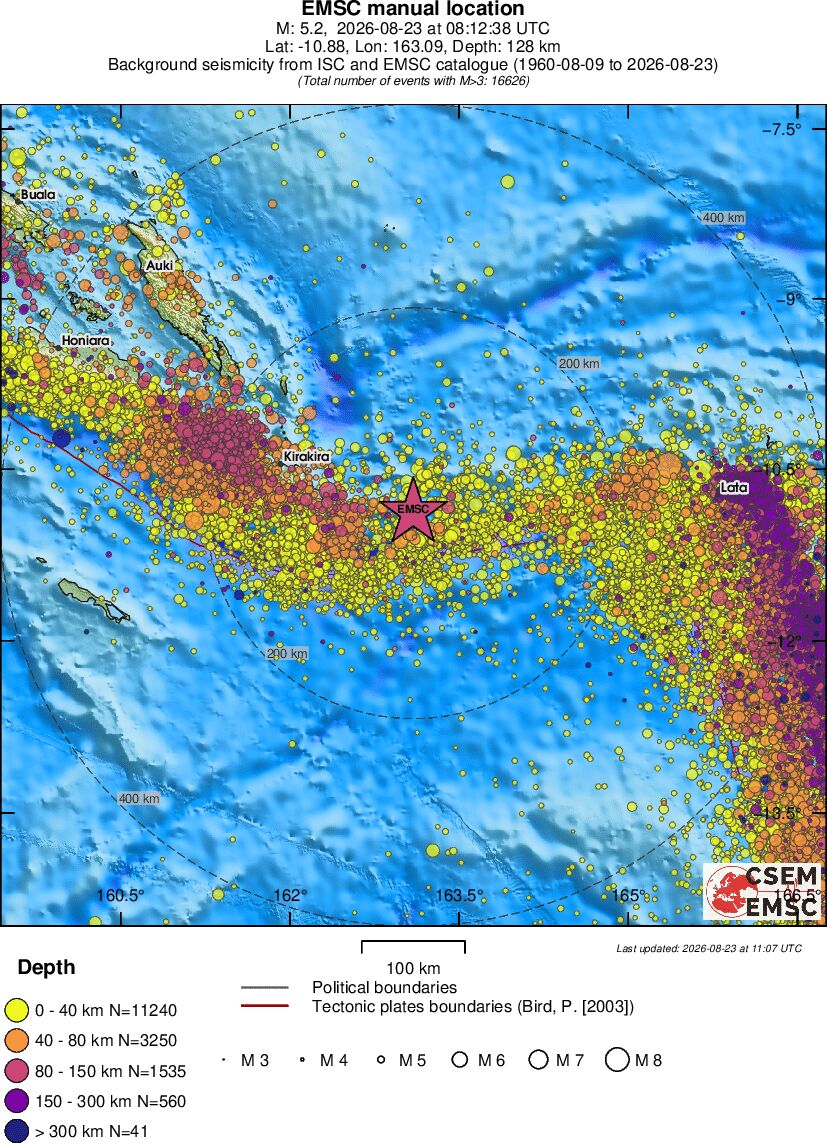 regional historical seismicity