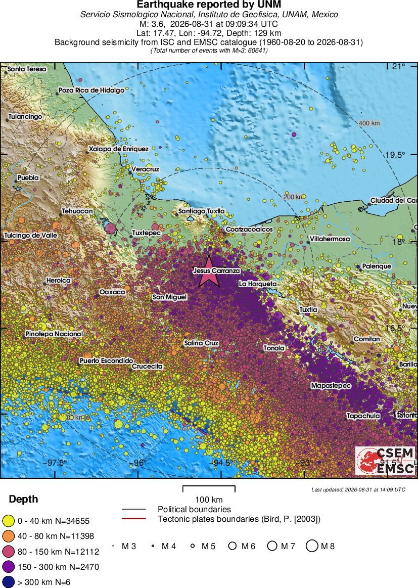 regional historical seismicity