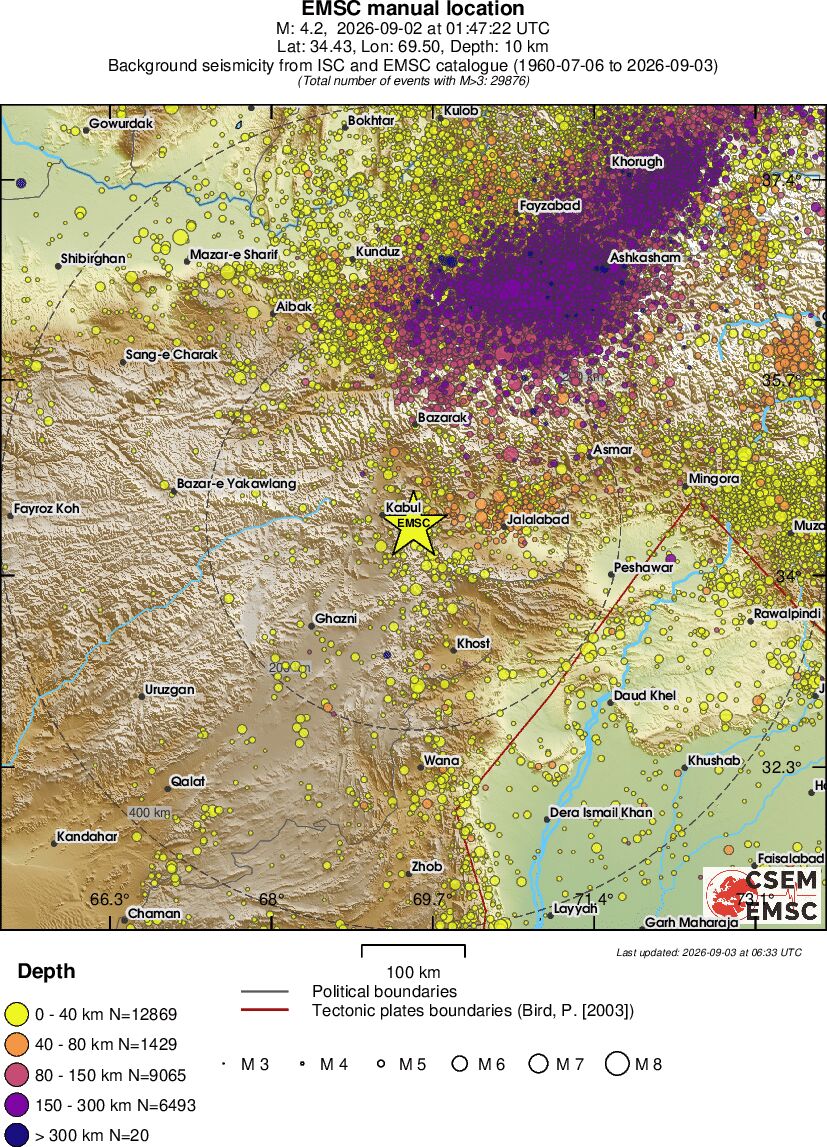regional historical seismicity