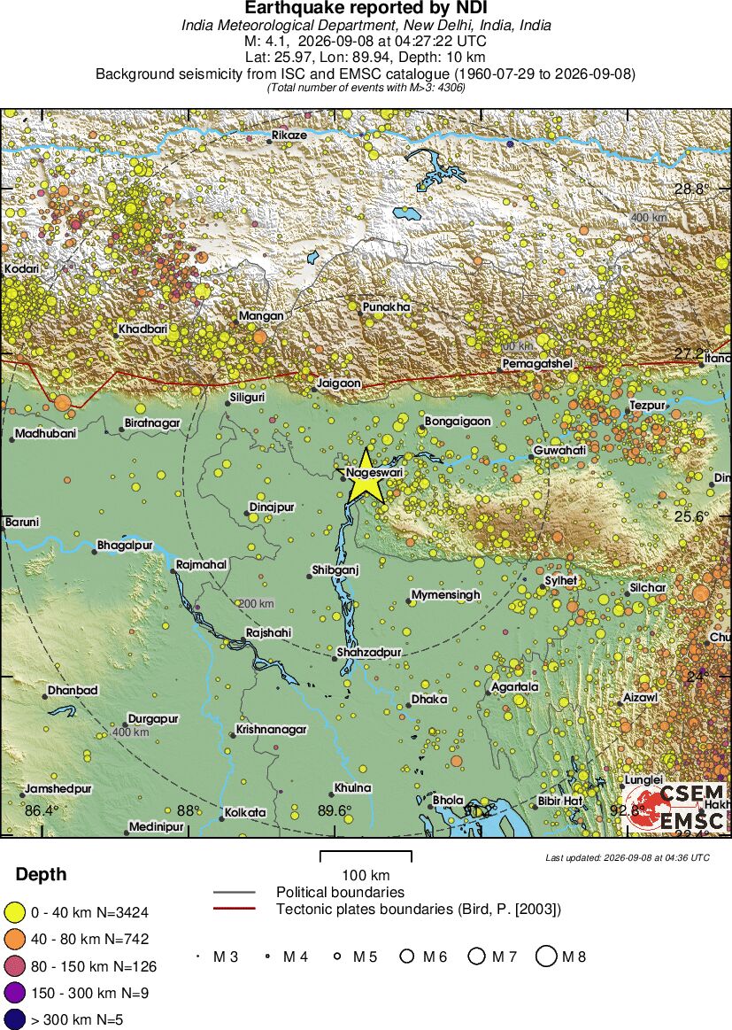 regional historical seismicity