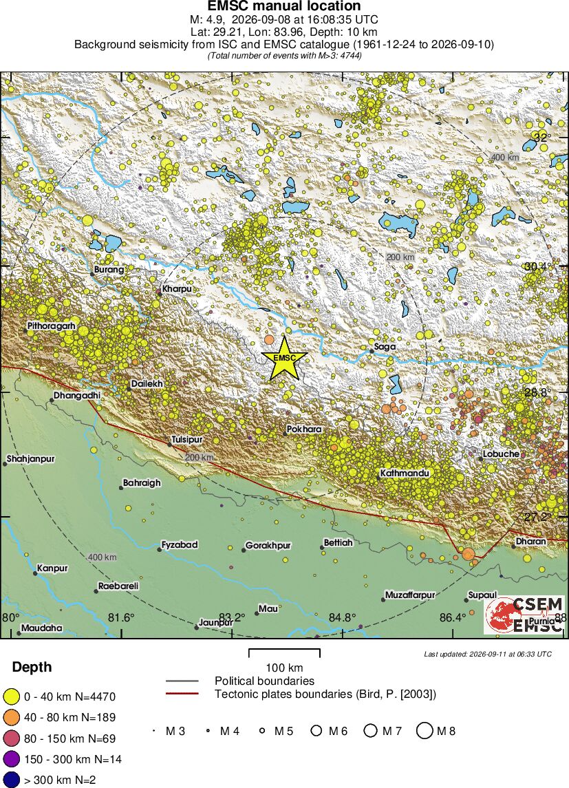 regional historical seismicity