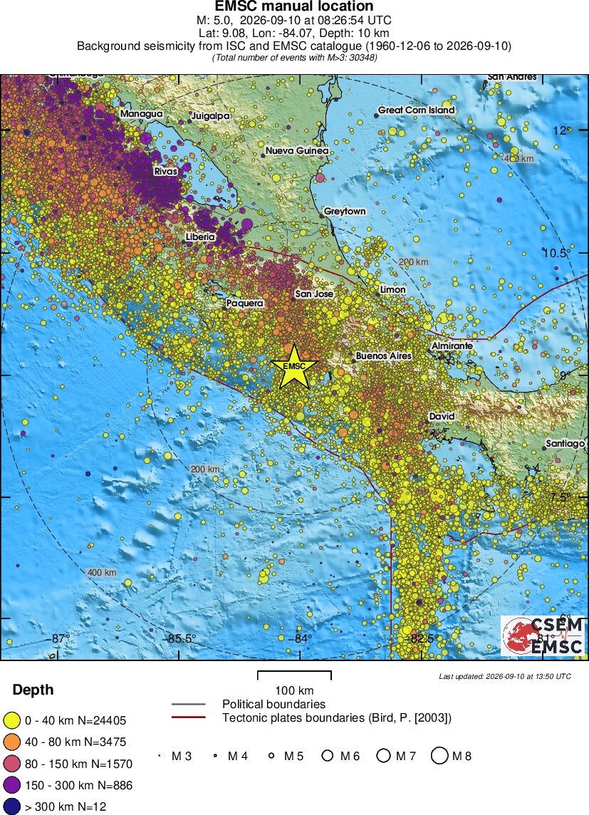 regional historical seismicity