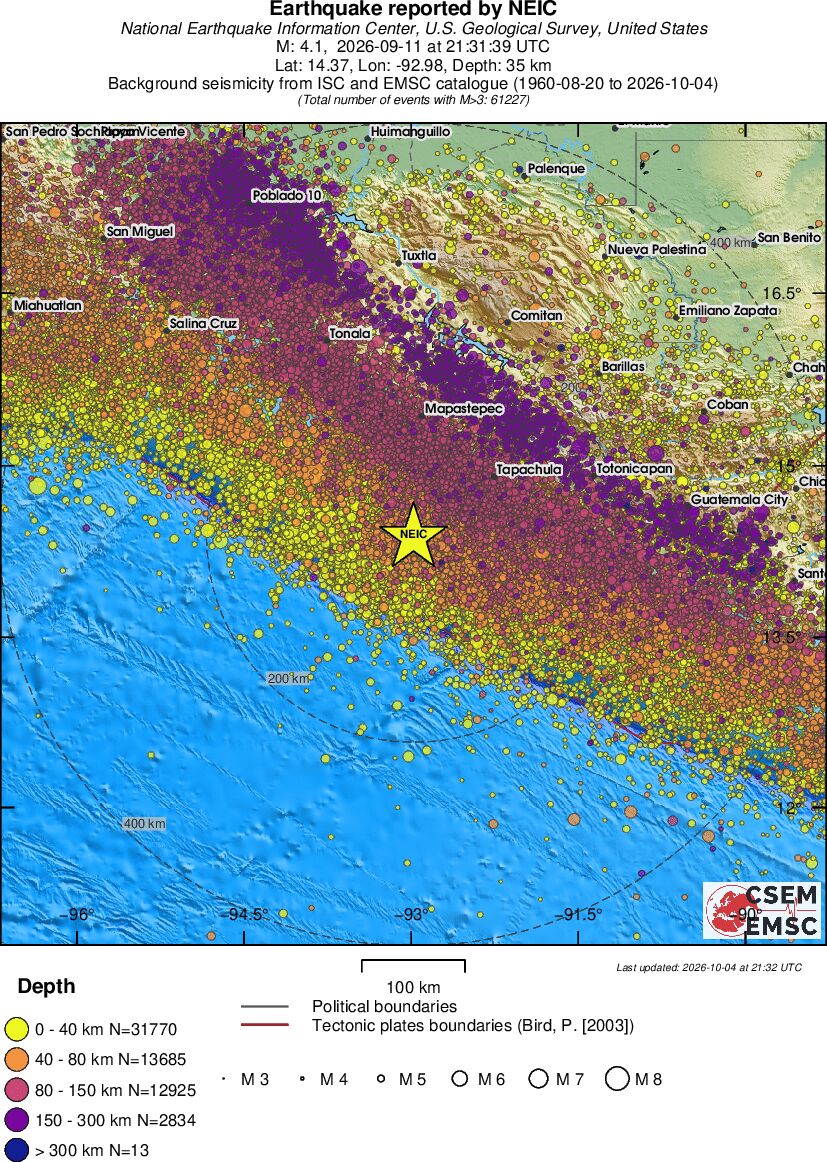 regional historical seismicity